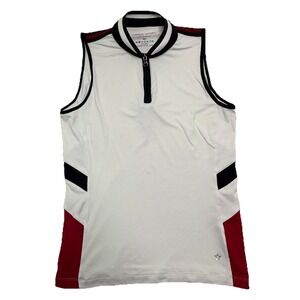 Lohla Sport Shirt Golf/Tennis Sleeveless White Blue Red Womens Top Sz M/L Tank‎